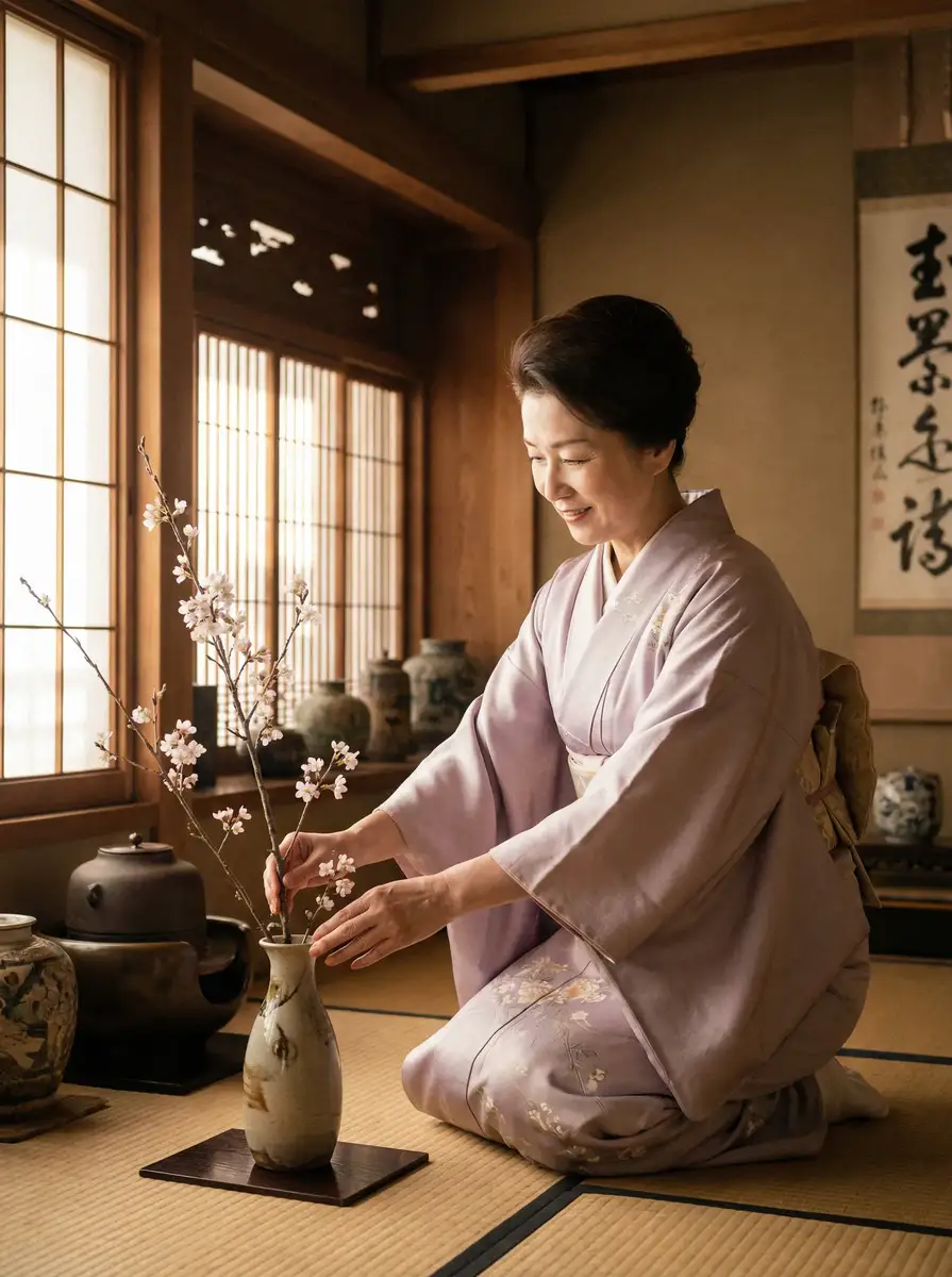 一位优雅的 四虎tv-四虎tv最新资源|免费视频每日推荐观看 在和室中插花